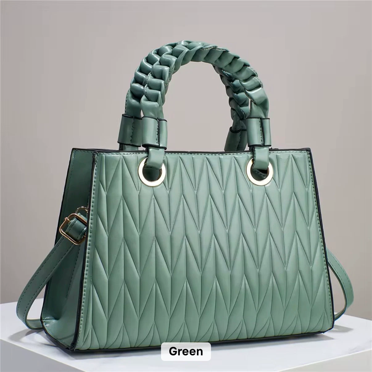 Aurelia Pleated Handbag - Mineral Green