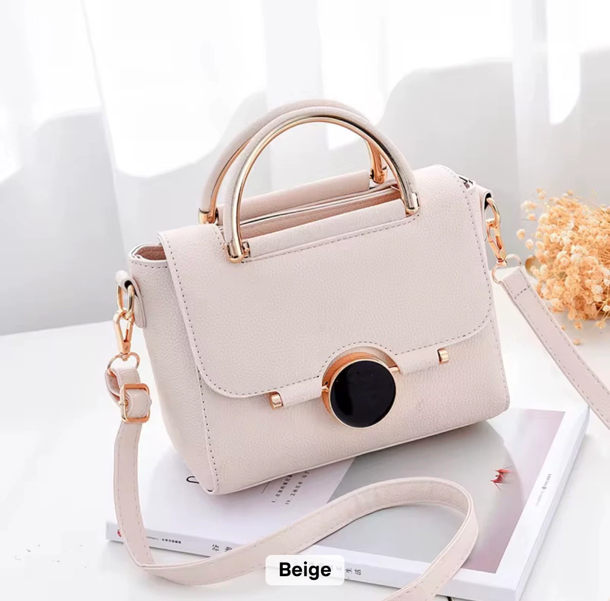 ACIES Celeste Ring Handbag - Sand Beige
