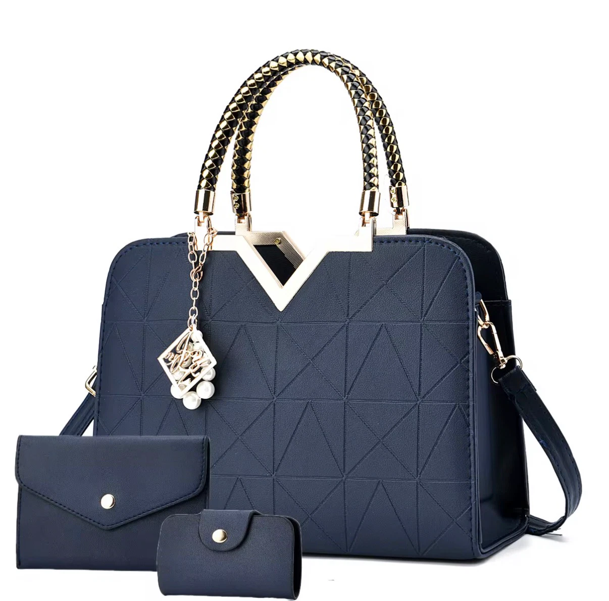 Valentina 3-Piece Handbag Set - Oxford Blue