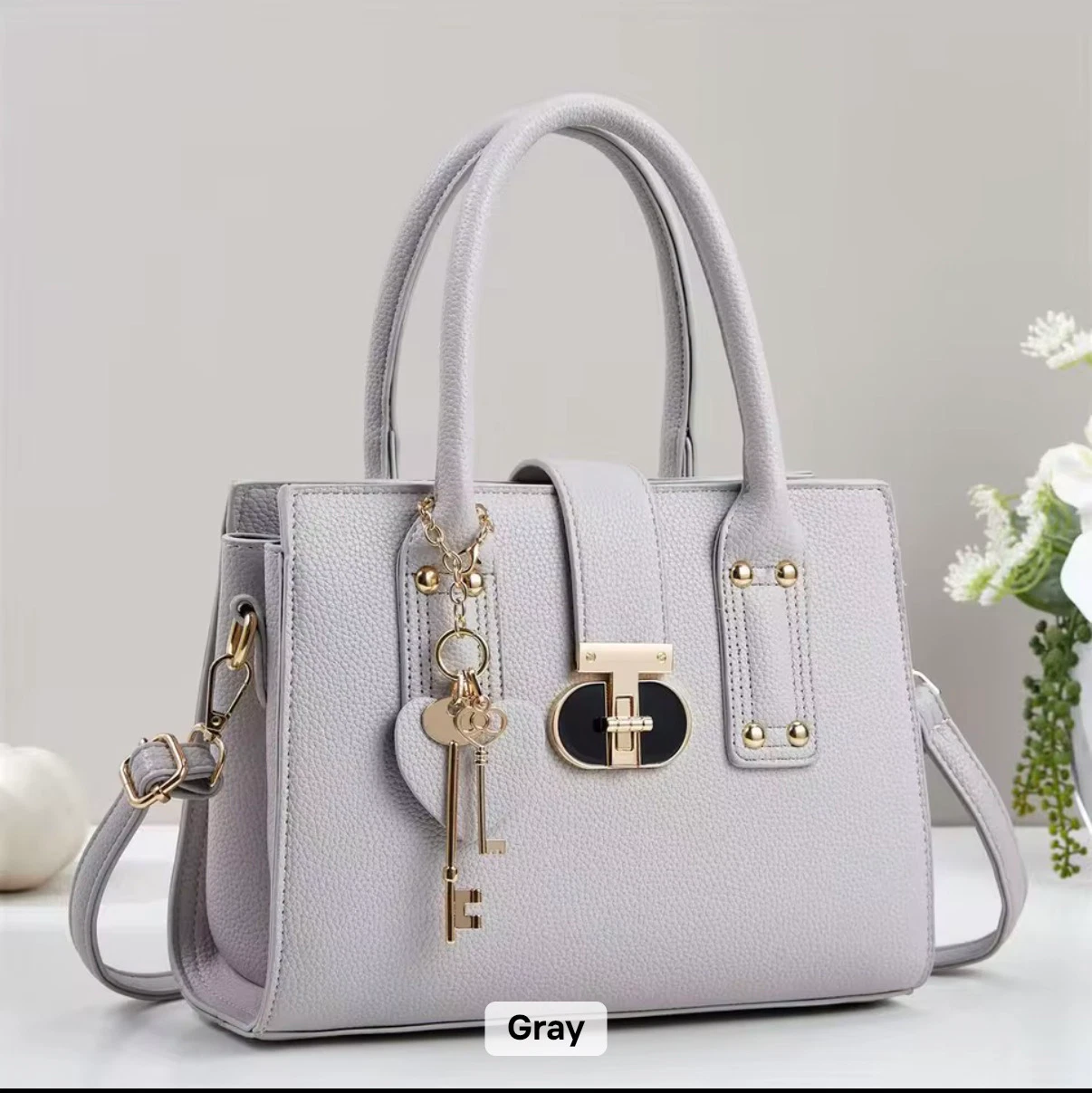 Seraphina Key Tote - Dusty Gray