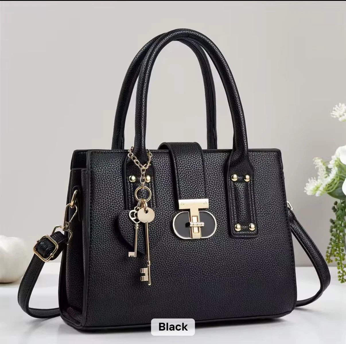Seraphina Key Tote - Black
