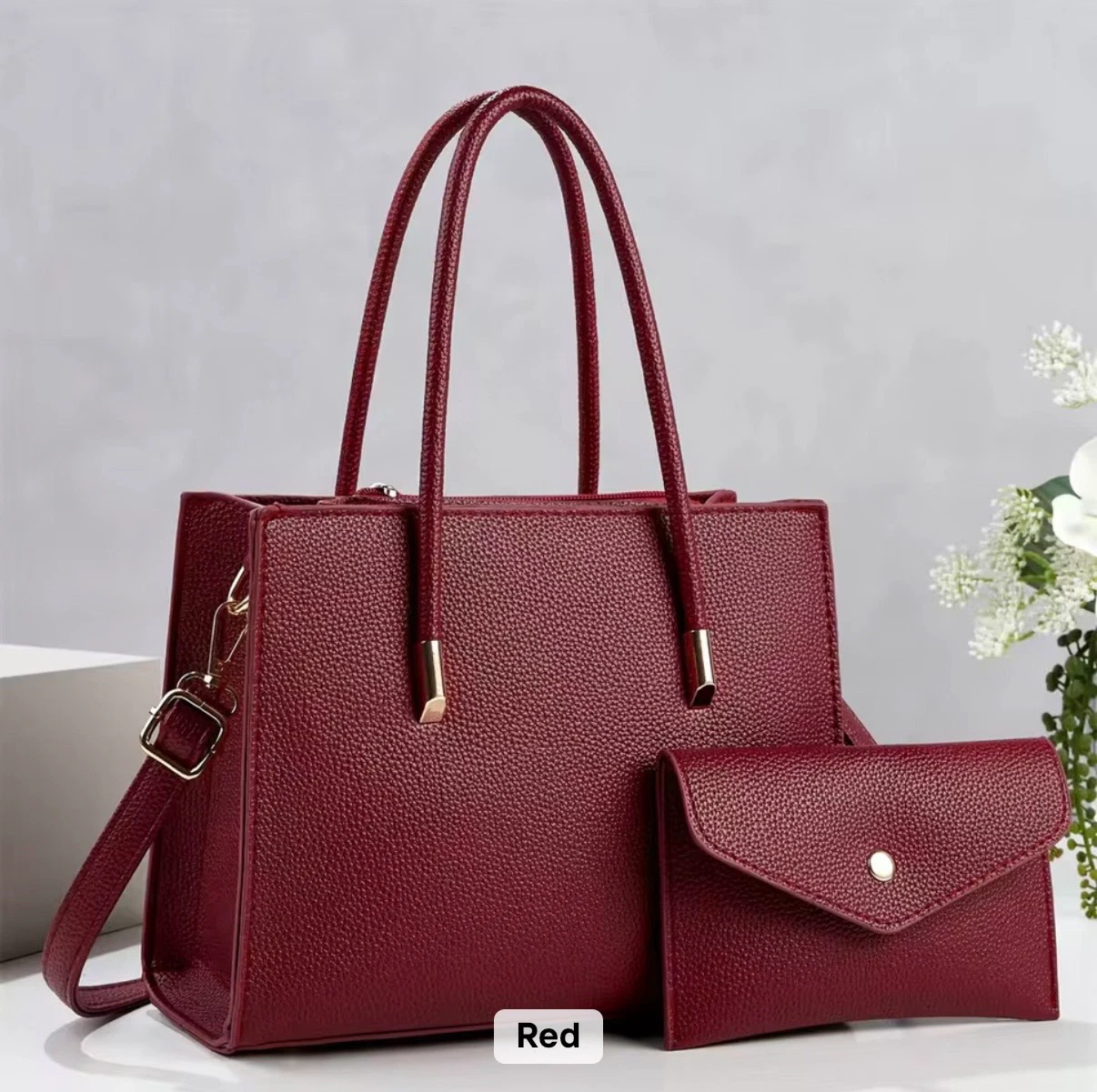 ACIES Valeria Tote Set - Wine Berry