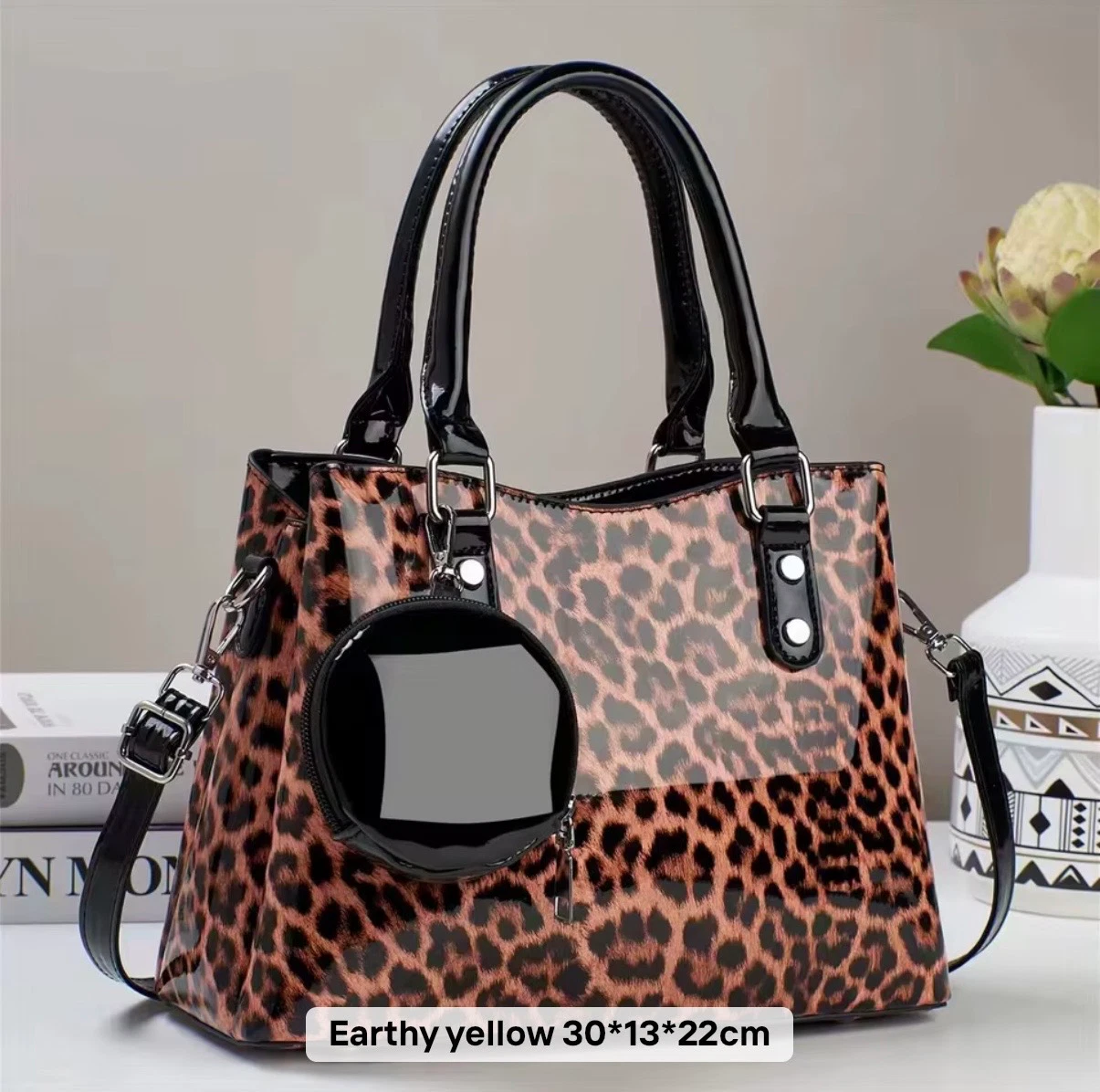 ACIES Zaria Leopard Tote - Earth Yellow