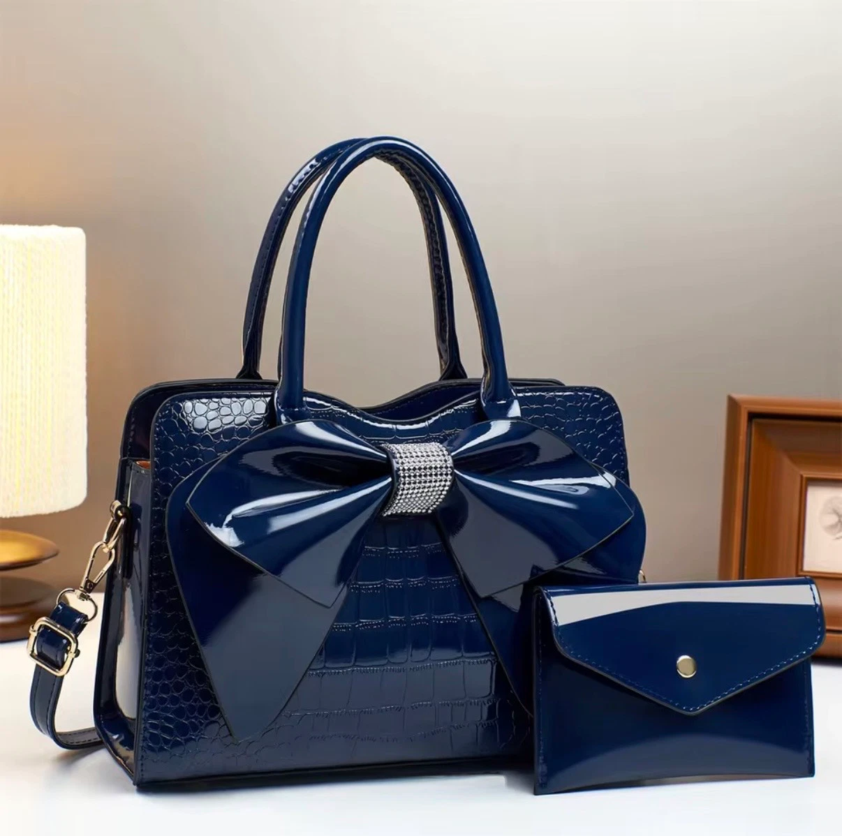 ACIES Amorette Bow Satchel Set - Blue Zodiac