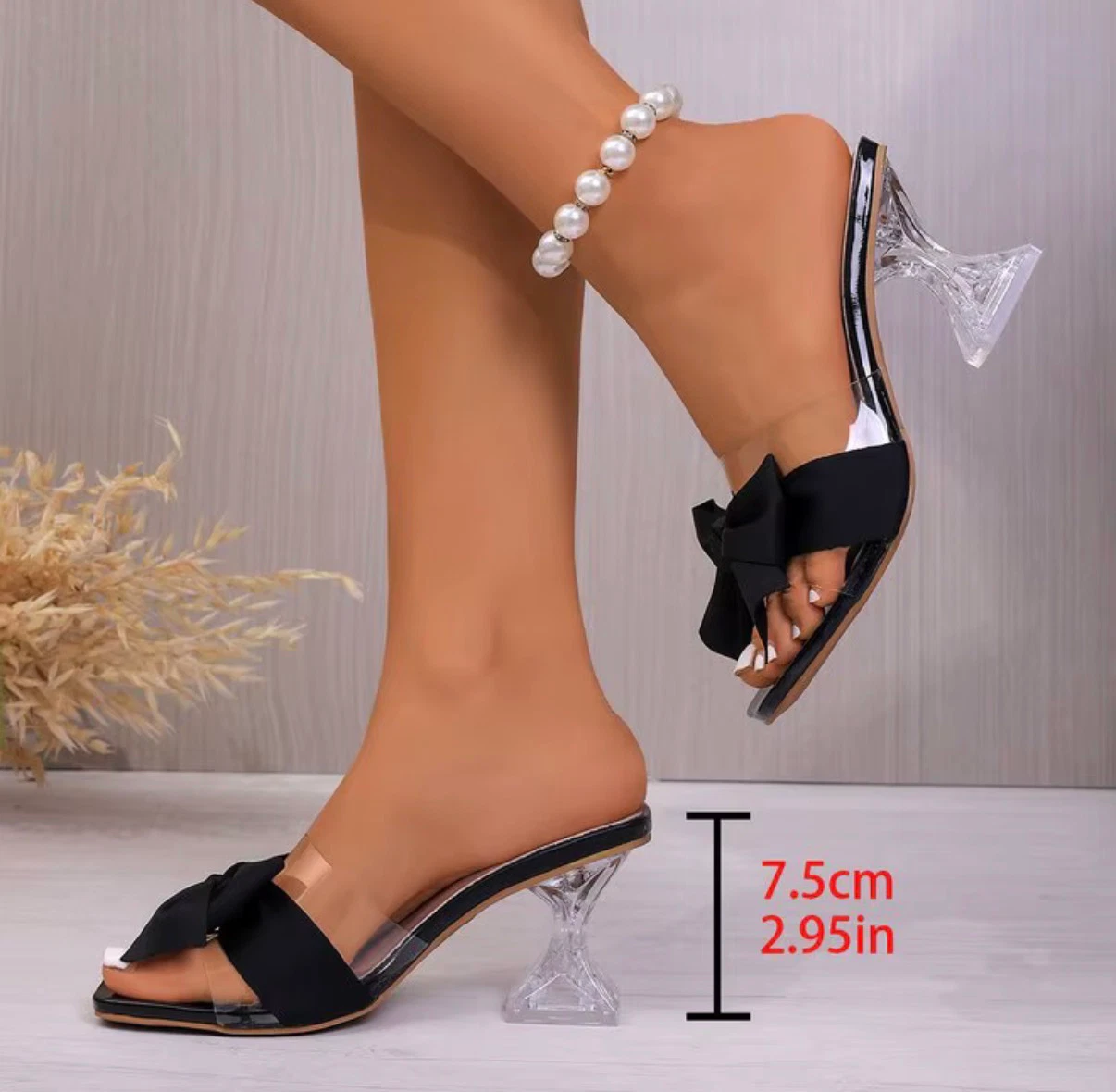 Amorette Crystal Bow Heels 7