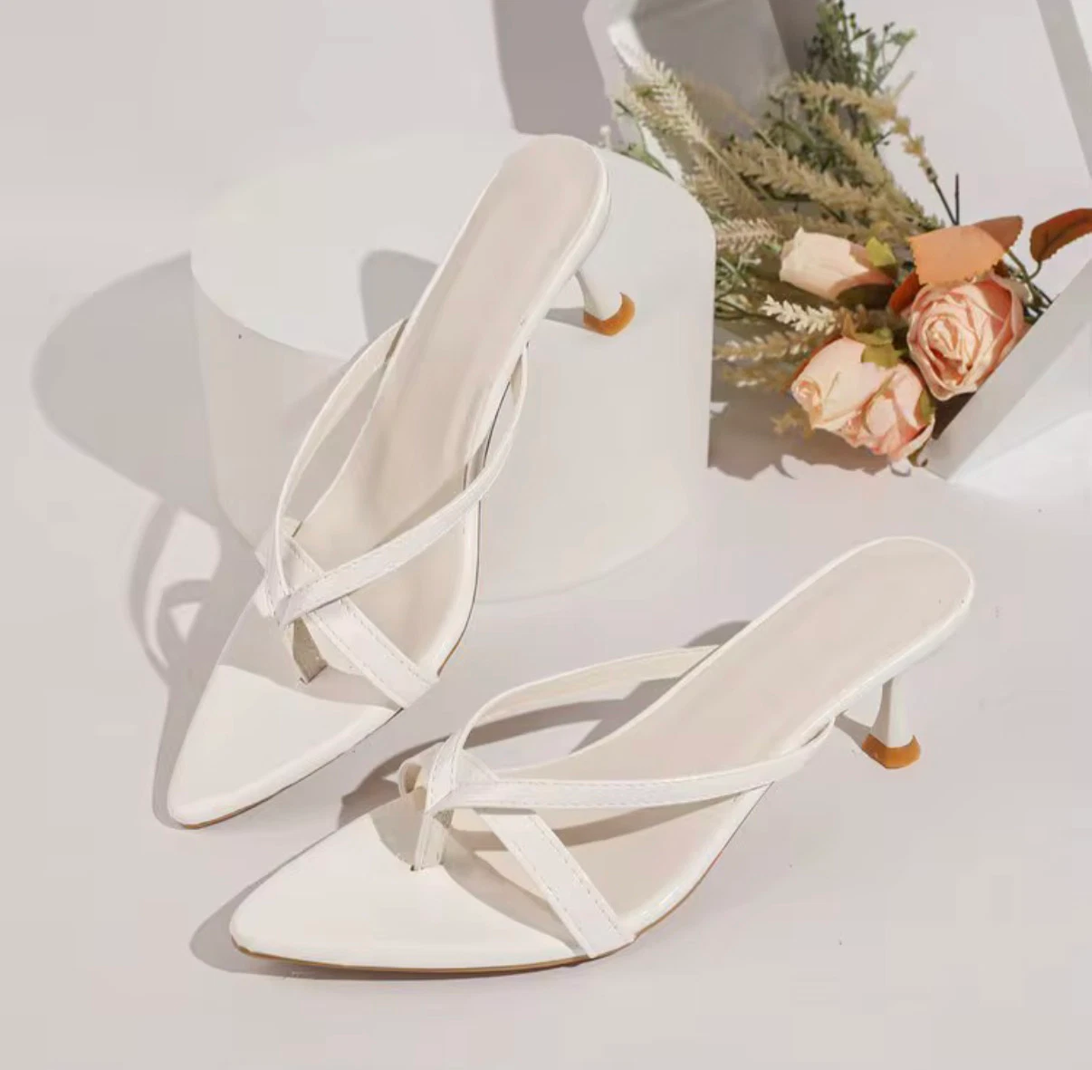 Virelle Pointed Heels - Pearl Blanc