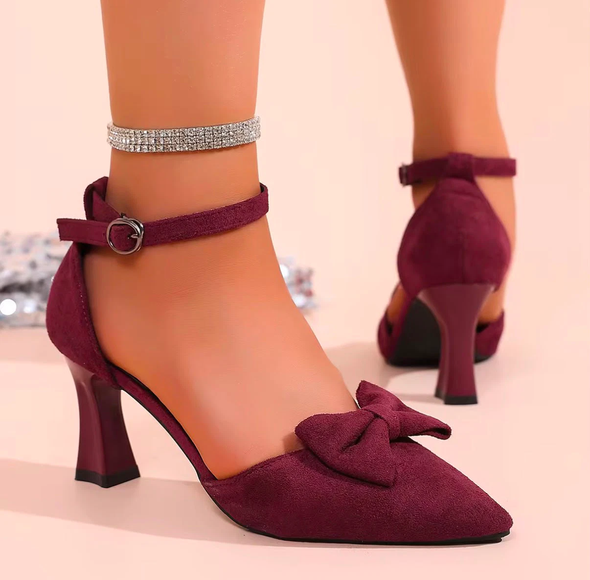 ACIES Amélie Bow Heels - Claret
