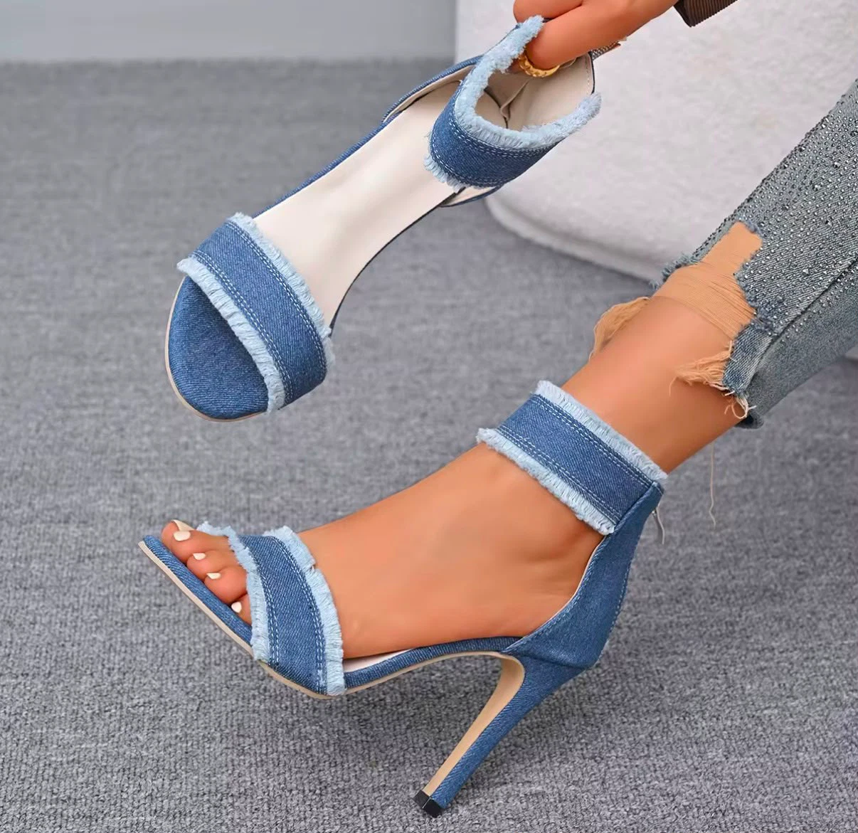 ACIES Rivelle Denim Heels 4